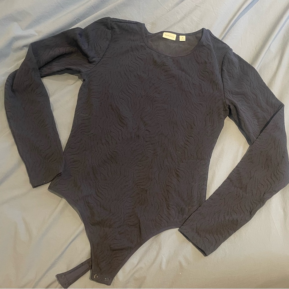 Babaton (Aritzia) Blue Long Sleeve Bodysuit